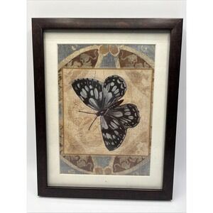 Butterflies Art Print Wood Frame 9.5x7.5x1 Pre-owned